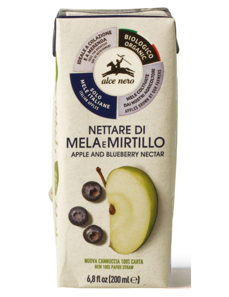 NEKTAR JABŁKOWO - BORÓWKOWY BIO 200 ml - ALCE NERO