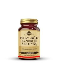 Włosy, skóra, paznokcie z biotyną - 60kaps - Solgar