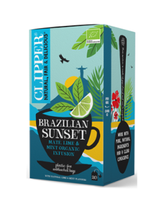 Yerba Mate z miętą i limonką (Bazilian Sunset) BIO (20x 2 g) - 40g - CLIPPER