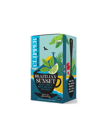 Yerba Mate z miętą i limonką (Bazilian Sunset) BIO (20x 2 g) - 40g - CLIPPER