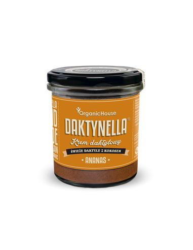 Krem kokos daktyle Medjool ananas bezglutenowy Bio - 280g - OrganicHouse (Daktynella)