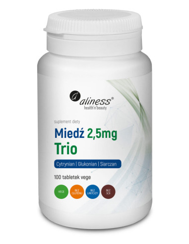 Miedź trio 2,5mg - 100tabl - Aliness