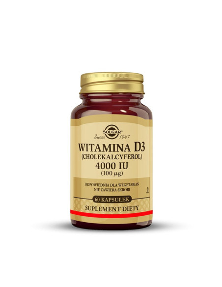 Witamina D3 Cholekalcyferol 4000IU - 60 kaps - Solgar