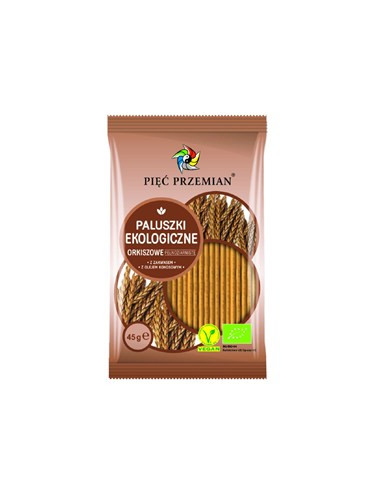 Paluszki orkiszowe pełnoziarniste bio - 45g - Pięć Przemian