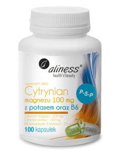 Cytrynian Magnezu z potasem i B6 - 100kaps - Aliness
