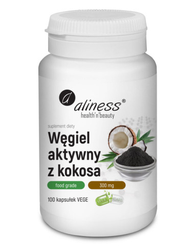 Węgiel aktywny z kokosa - 100kaps - Aliness