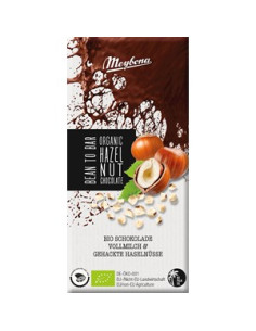 Czekolada mleczna z orzechami laskowymi bio - 80 g - Meybona