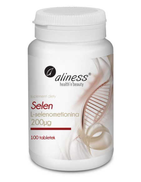 Selen L-selenometionina 200mcg - 100kaps vege - Aliness