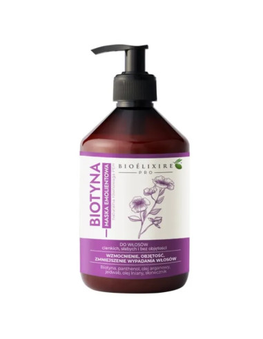 Maska emolientowa do włosów cienkich z biotyną - 500ml - Bioelixire