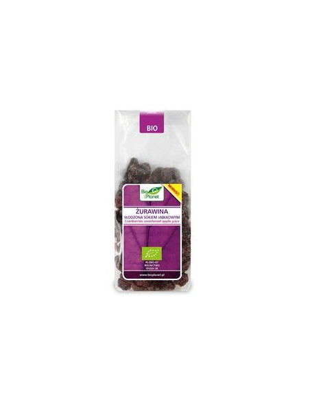 Żurawina słodzona sokiem jabłkowym bio - 100g - Bio Planet