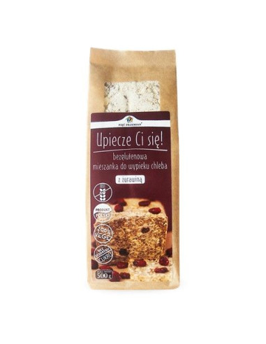 Mieszanka do wypieku chleba bezglutenowego z żurawiną - 500g - Pięć Przemian