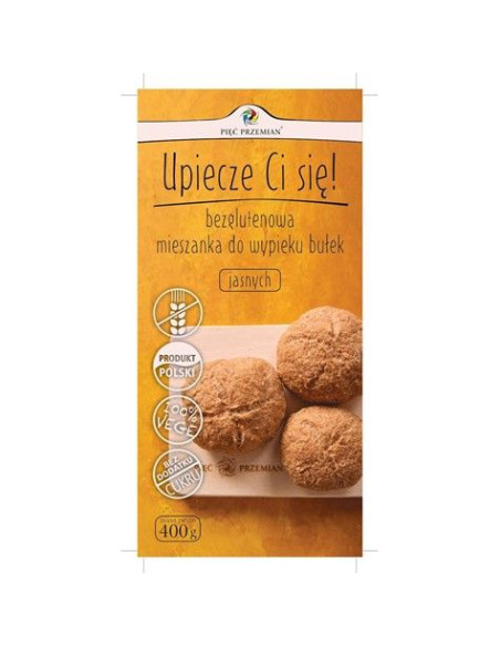 Mieszanka bezglutenowa do wypieku bułek jasnych - 400g - Pięć Przemian