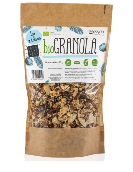 Bio Granola Figa z Kokosem - 320g - Papagrin