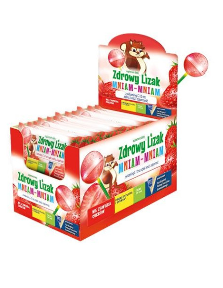 Zdrowy Lizak Mniam Mniam o Smaku Truskawkowym - 6g - Starpharma