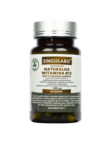 Naturalna Witamina B12 Metylokobalamina 1000ug - 60kaps - Singularis
