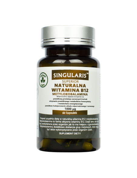 Naturalna Witamina B12 Metylokobalamina 1000ug - 60kaps - Singularis