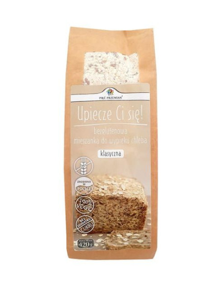 Mieszanka do wypieku chleba bezglutenowego klasyczna - 420g - Pięć Przemian