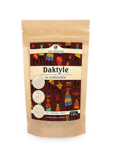 Daktyle W Czekoladzie Bez Cukru Bezglutenowe - 140g - Pięć Przemian