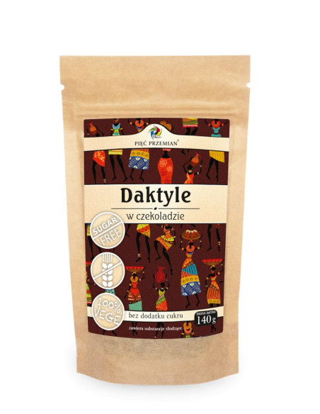 Daktyle W Czekoladzie Bez Cukru Bezglutenowe - 140g - Pięć Przemian