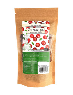 Żurawina cała suszona słodzona sokiem jabłkowym - 250g - Pięć przemian