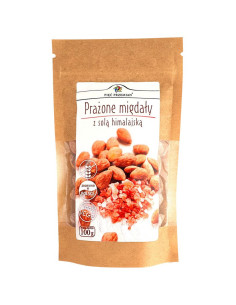 Prażone migdały z solą himalajską - 100g - Pięć Przemian