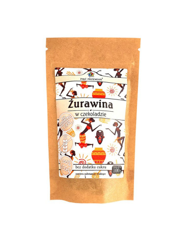 Żurawina w czekoladzie bez dodatku cukru, bez glutenowa, vege - 100g - Pięć przemian