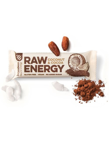 Baton raw energy kokos-kakao bezgl. - 50g - BOMBUS