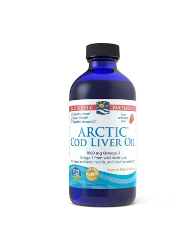 Arctic cod liver oil (olej z wątroby dorsza) truskawkowy - 237ml - Nordic Naturals
