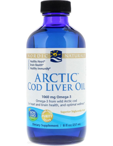 Arctic cod liver oil (olej z wątroby dorsza) bezzapachowy - 237ml - Nordic Naturals