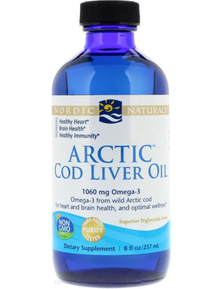 Arctic cod liver oil (olej z wątroby dorsza) bezzapachowy - 237ml - Nordic Naturals