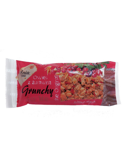Baton owsiany grunchy  z żurawiną - 65g - Ania