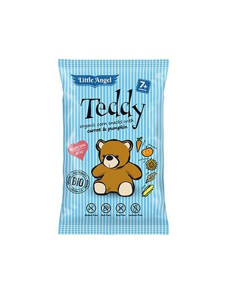 Chrupki kukurydziane mini Teddy marchew i dynia od 7 miesiąca bezglutenowe bio - 30g - Cibi
