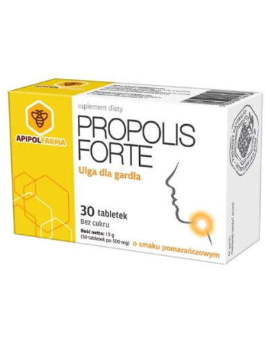 Propolis forte do ssania o smaku pomarańczowym - 30tabl - Apipol-Farma