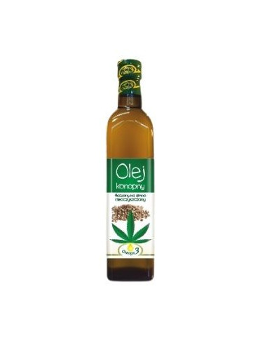 Olej z Nasion Konopi Nieoczyszczony Tłoczony Na Zimno - 500ml - Kropla Omega