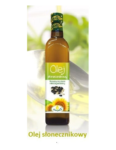 Olej Słonecznikowy Nieoczyszczony Tłoczony Na Zimno - 500ml - Kropla Omega