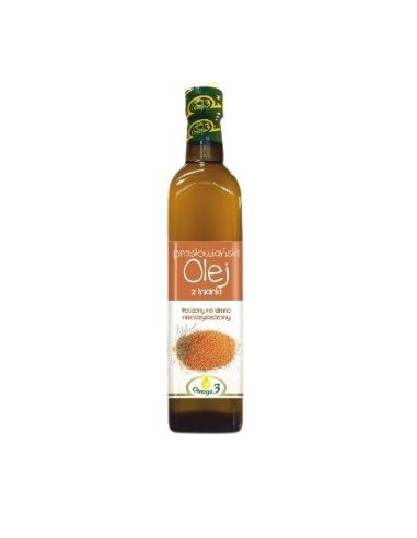 Olej z Nasion Lnianki Nieoczyszczony Tłoczony Na Zimno - 500ml - Kropla Omega