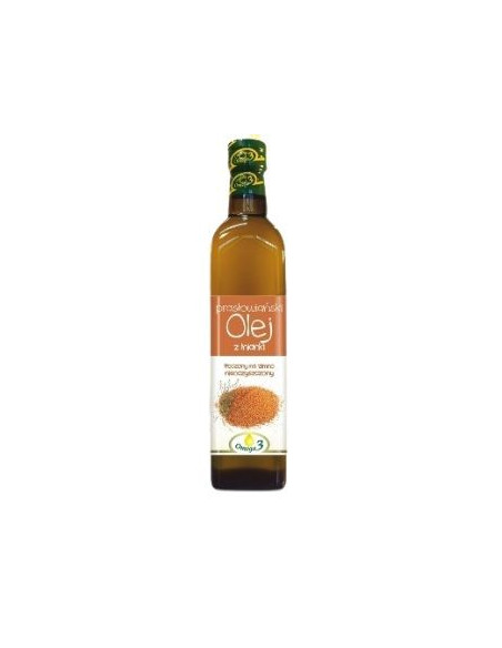 Olej z Nasion Lnianki Nieoczyszczony Tłoczony Na Zimno - 500ml - Kropla Omega