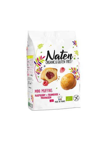 Mini muffinki z nadzieniem malinowym bezglutenowe Bio - 200g - Naten