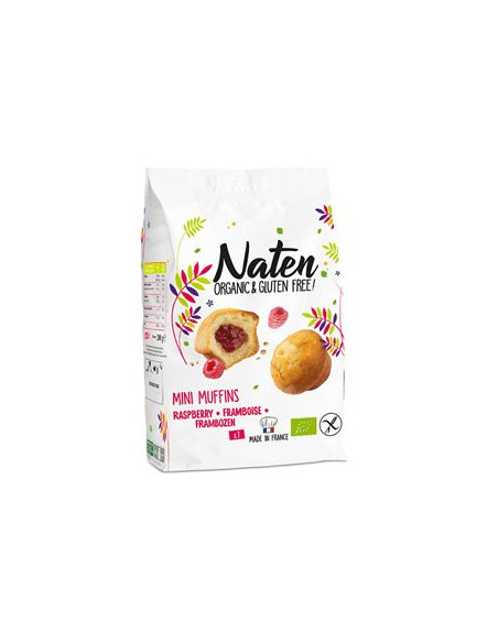 Mini muffinki z nadzieniem malinowym bezglutenowe Bio - 200g - Naten