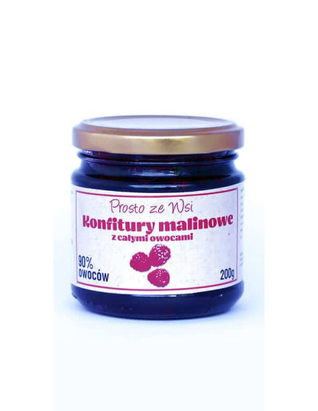 Konfitury malinowe z całymi owocami - 200g - Duda