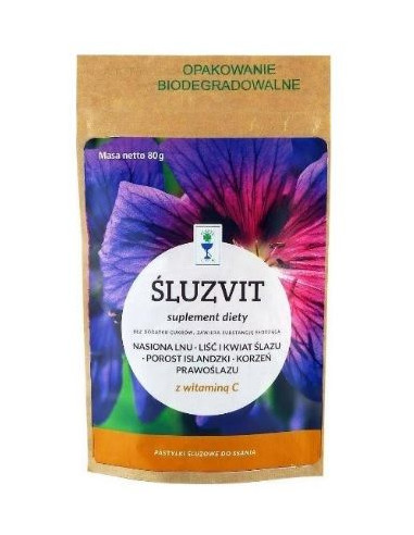 Karmelki Śluzvit Na Gardło Bez Cukru - 80g - Planta Lek