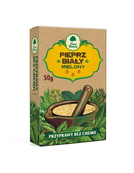 Pieprz biały mielony - 50g - Dary Natury