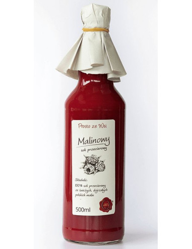 Sok Malinowy Bez Cukru - 500ml - Prosto ze Wsi