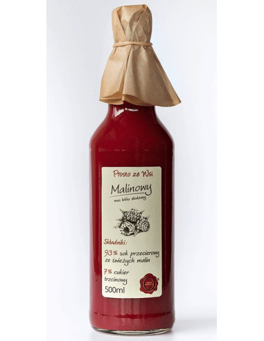 Sok Malinowy Lekko Słodzony - 500ml - Prosto ze Wsi