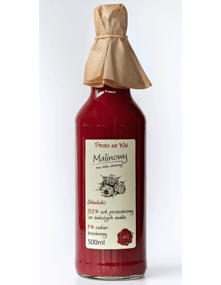 Sok Malinowy Lekko Słodzony - 500ml - Prosto ze Wsi