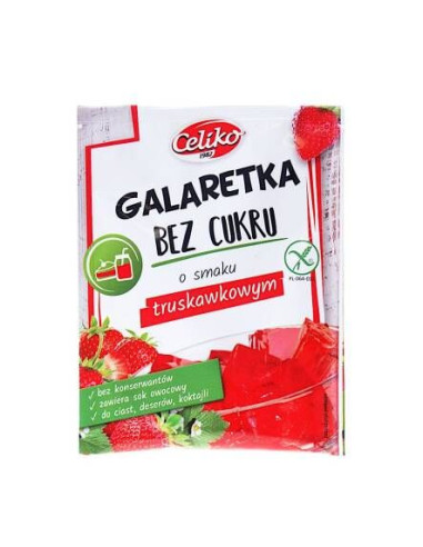 Galaretka o Smaku Truskawkowym Bez Cukru - 14g - Celiko