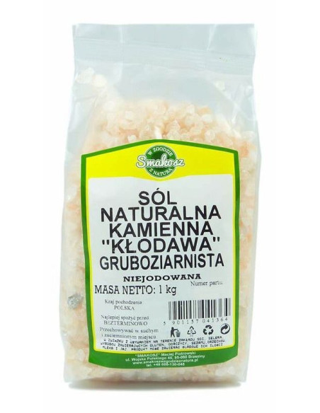 Sól Naturalna Kamienna Kłodawska Gruboziarnista Niejodowana - 1kg - Smakosz