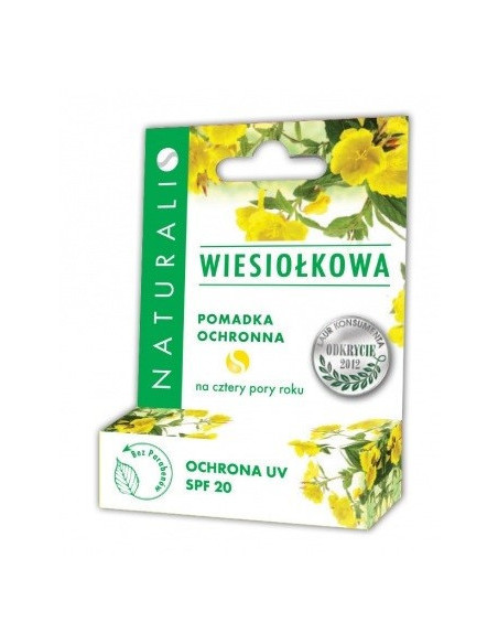 Wiesiołkowa pomadka ochronna do ust SPF 2 - 3,6g - Naturalis