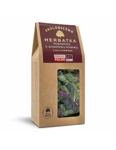 Liofilizowana herbata pokrzywa z borówką wysoką Eko - 25g - Dary Natury