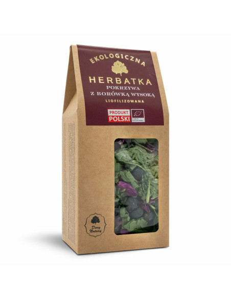 Liofilizowana herbata pokrzywa z borówką wysoką Eko - 25g - Dary Natury